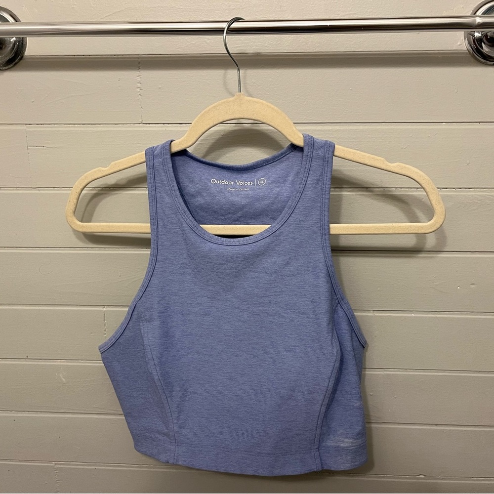 Outdoor Voices Lavender crop tank top sports bra size XL